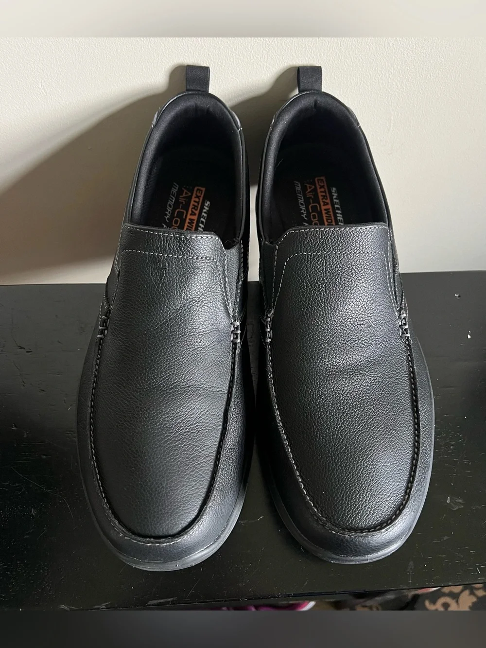 Skechers Harper Forde Black Extra Wide Fit Men's Slip On Shoes Loafers Size 11.5